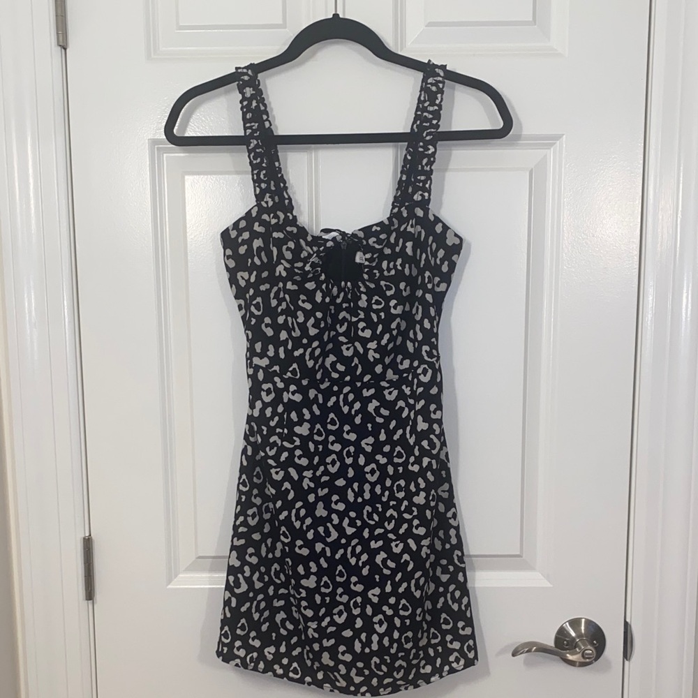 Cotton Candy Black and White Animal Print Mini Dress